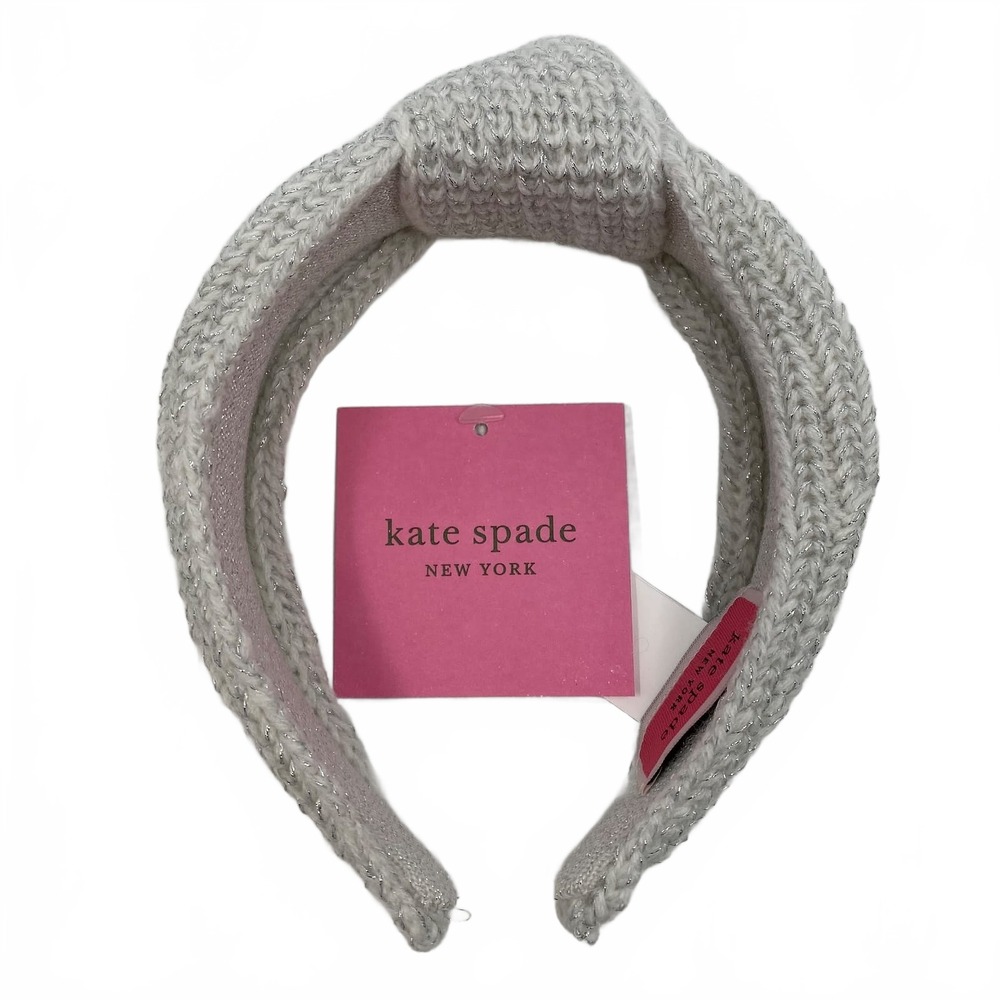 Kate Spade Silver Knit Knot Headband | OS Regular
